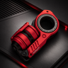 Aluminum-black&red + zirconium rings